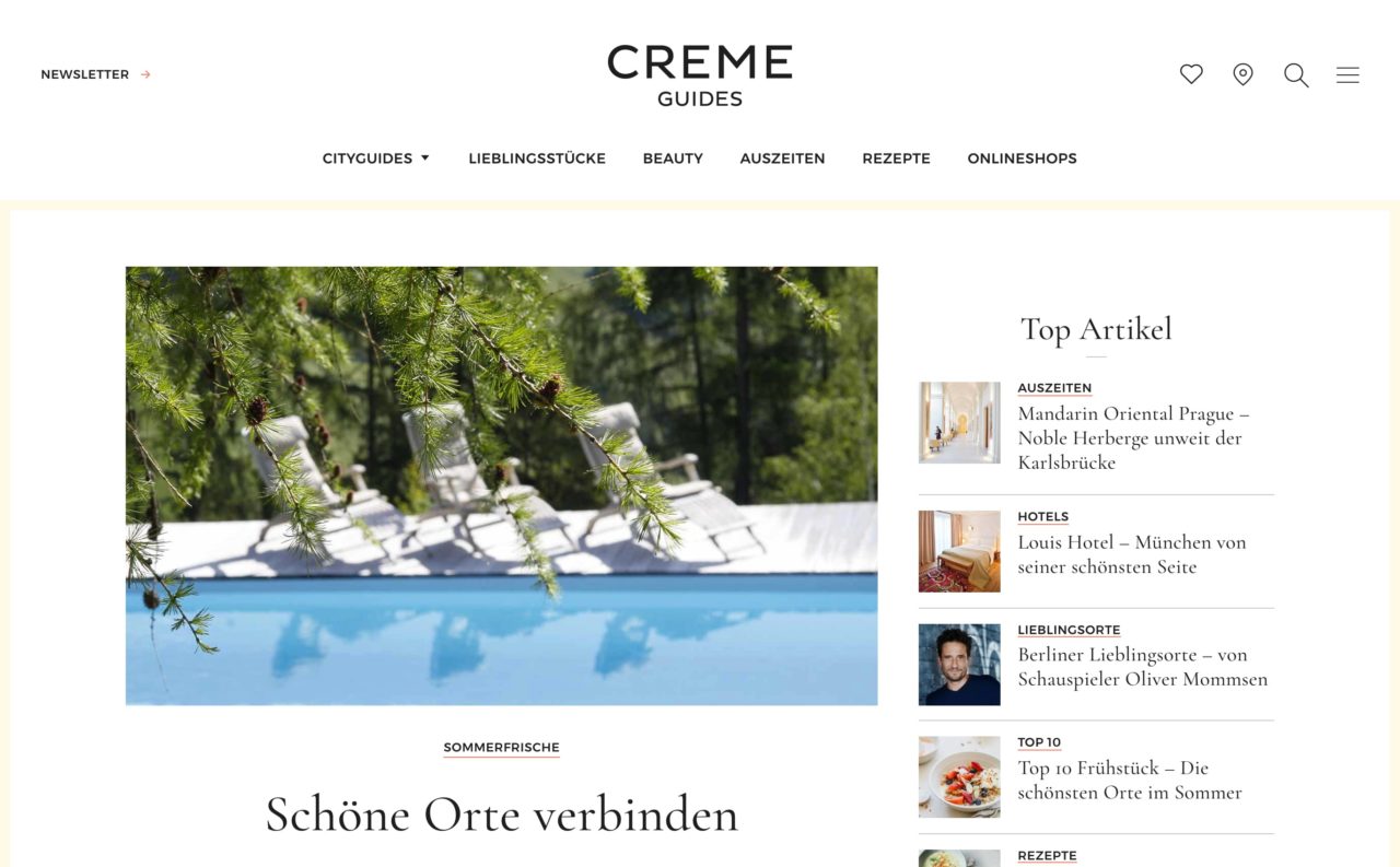 creme guides blog design