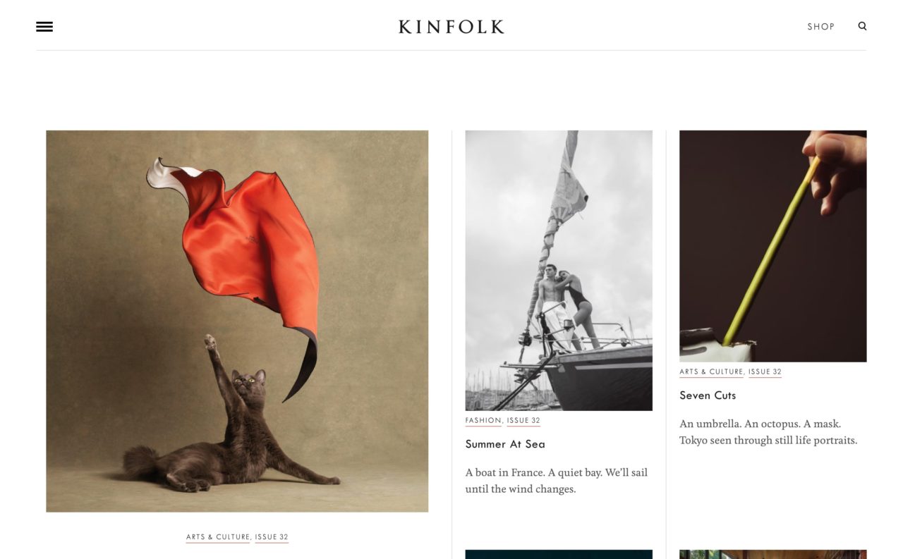 kinfolk blog design