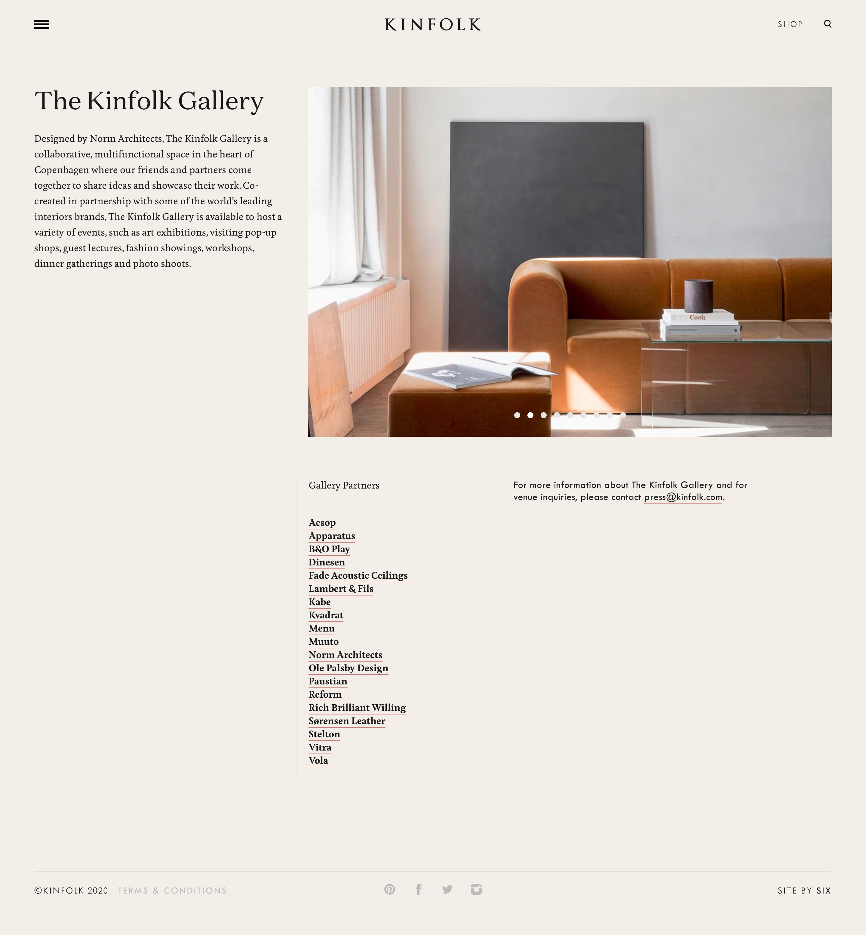 kinfolk gallery page design